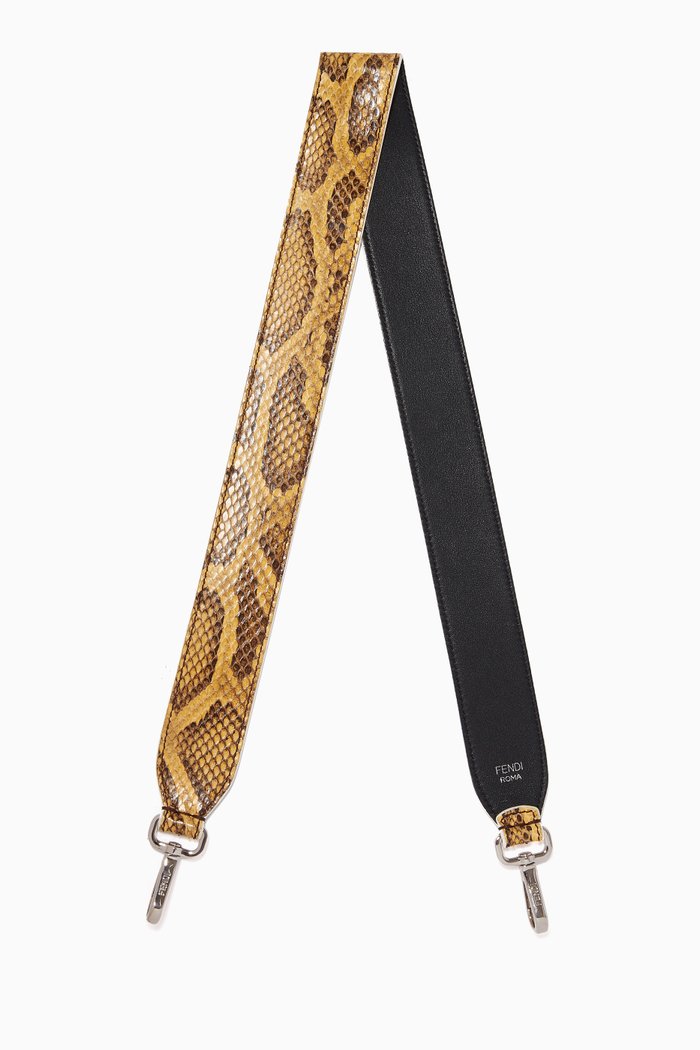 

Bag Strap in Snakeskin Print Leather, Yellow