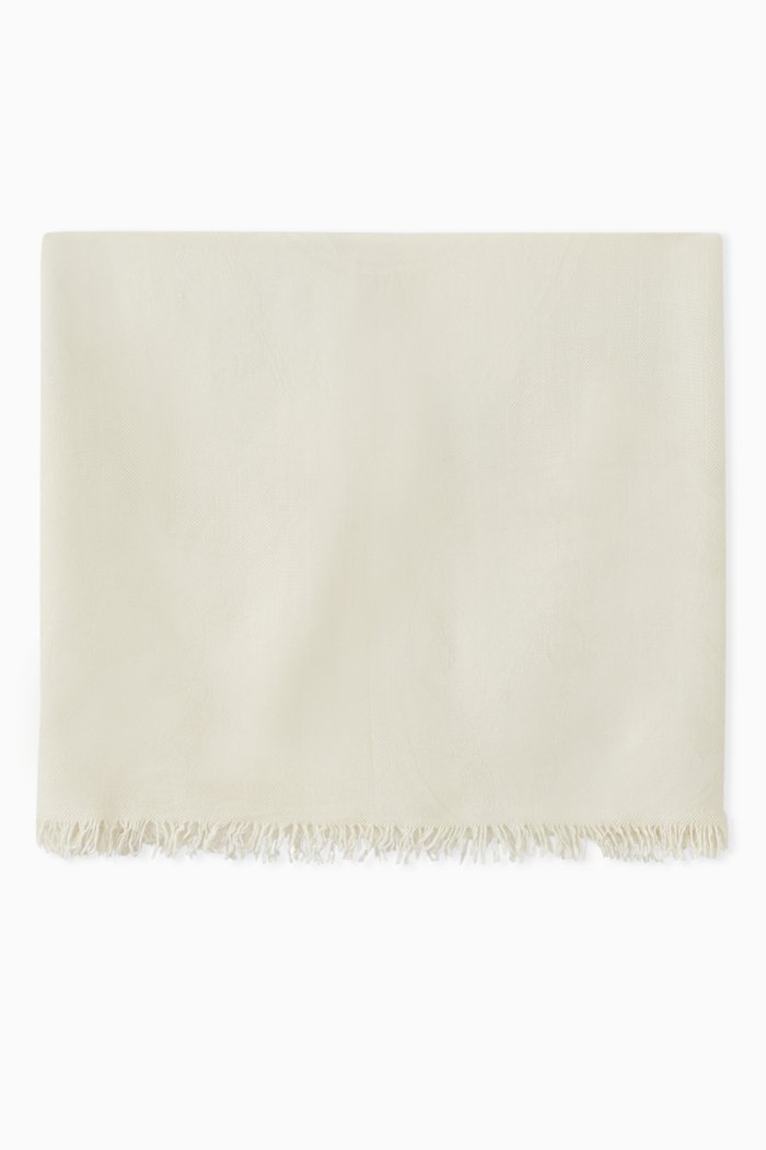 

H Logo Scarf in Silk, Neutral