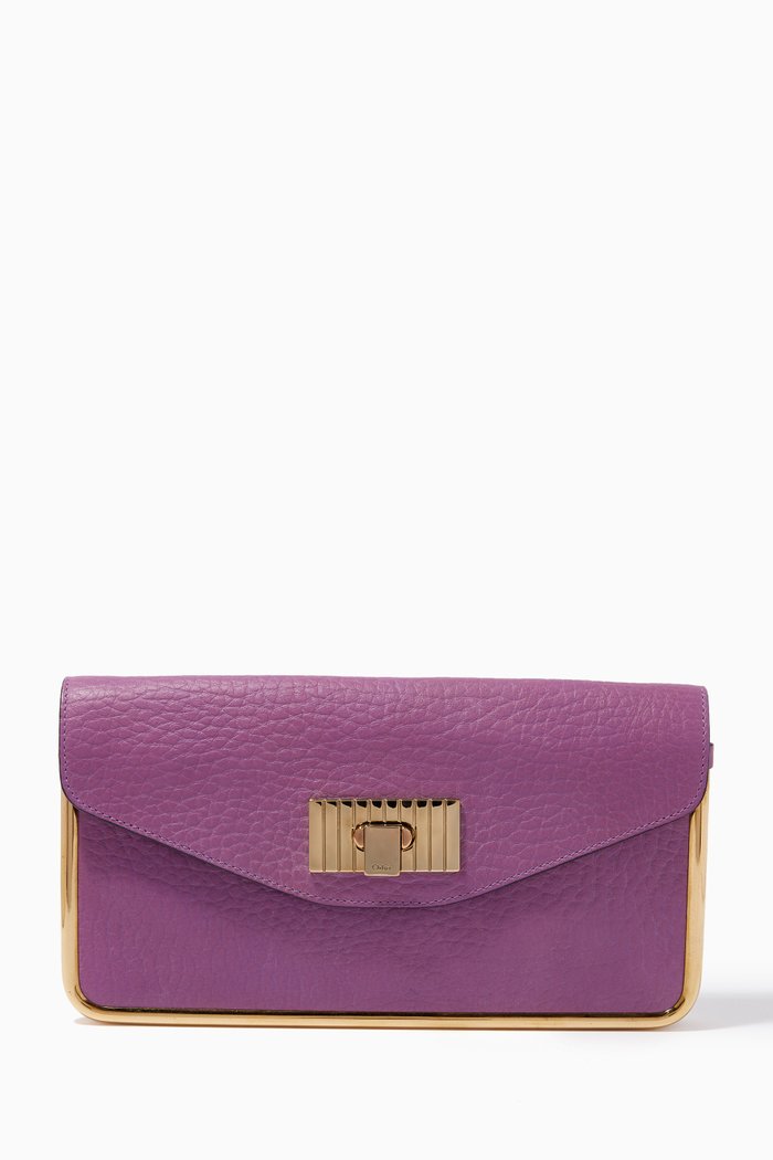 

Sally Clutch in Leather, Purple