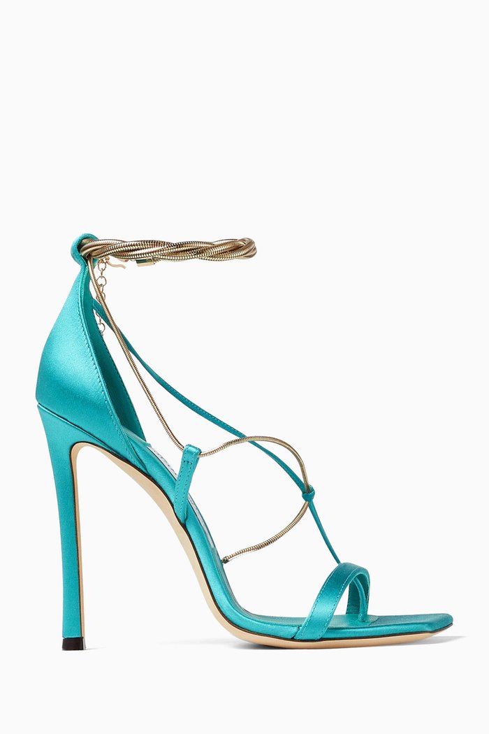 

Odessa Heel Sandals in Satin, Blue