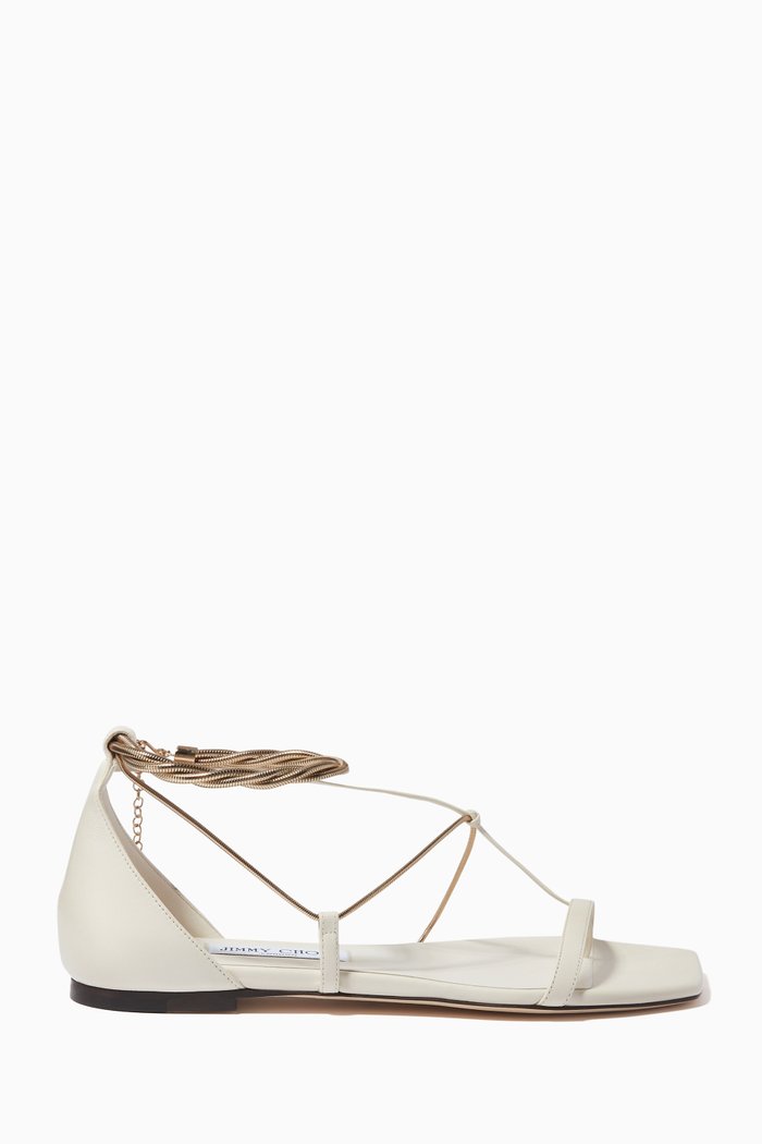 

Odessa Flat Sandals in Nappa, Gold