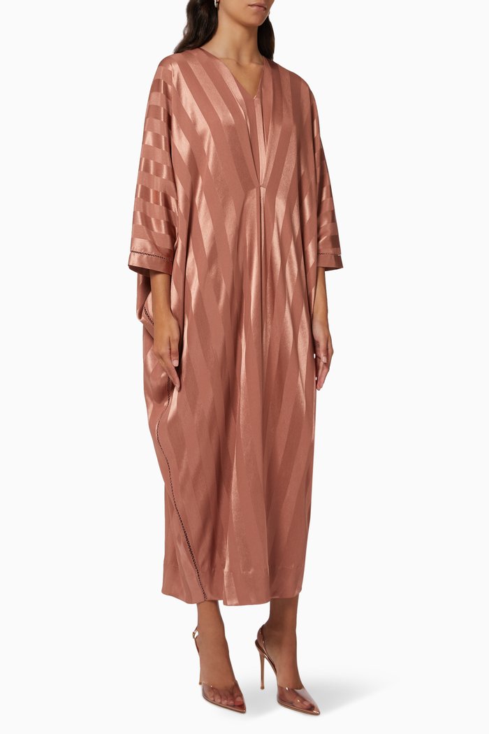 

Stripe Kaftan in Satin, Orange