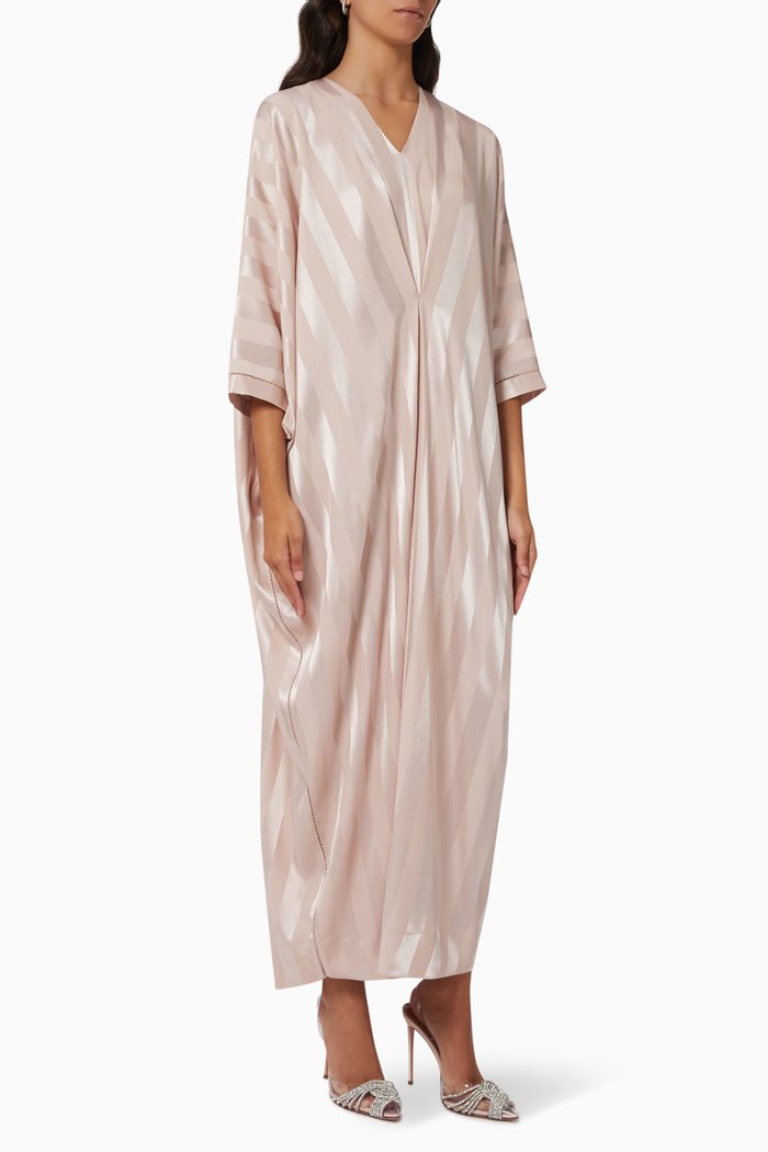 

Stripe Kaftan in Satin, Pink