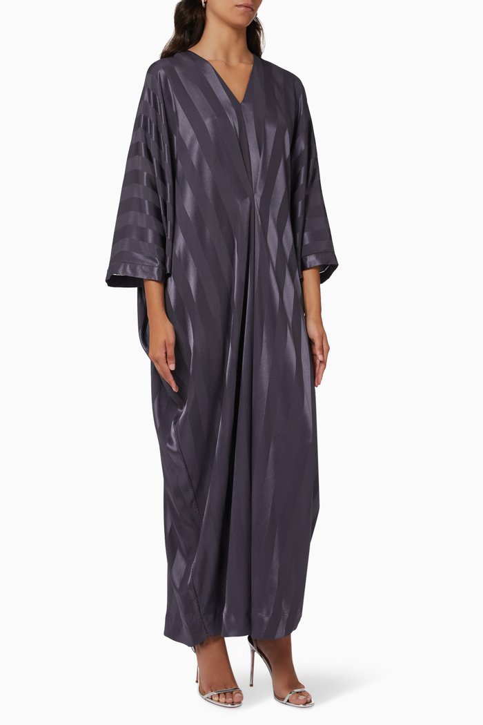 

Stripe Kaftan in Satin, Blue
