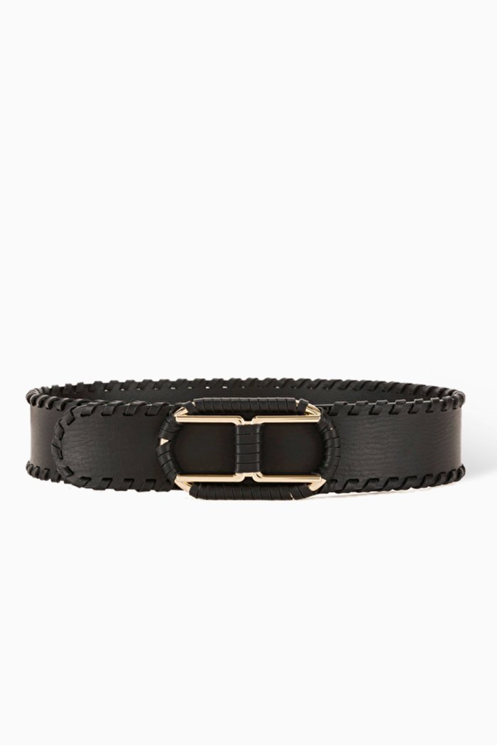 

Braided Logo belt in Leather, Black