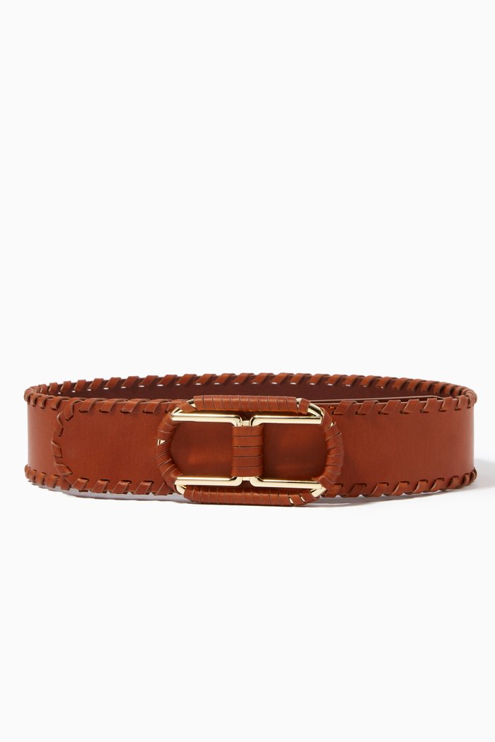 

Braided Logo belt in Leather, Brown