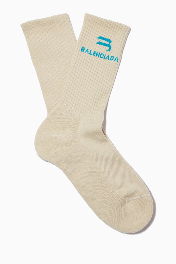 

Sporty B Tennis Socks in Sponge Knit, Neutral