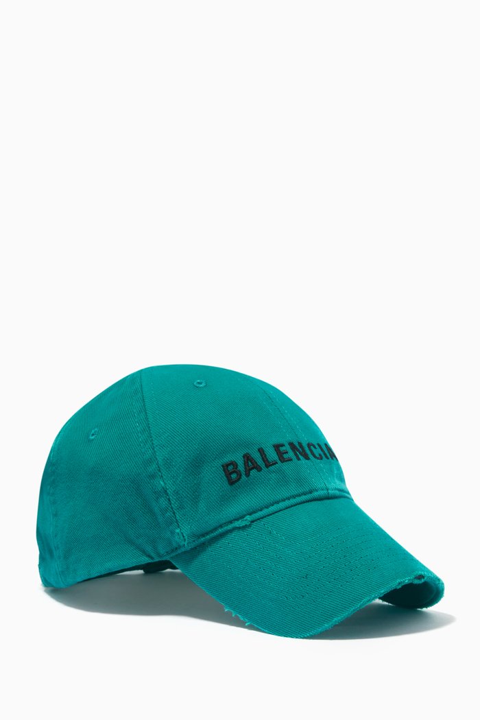 

Logo Embroidered Baseball Hat in Cotton, Green