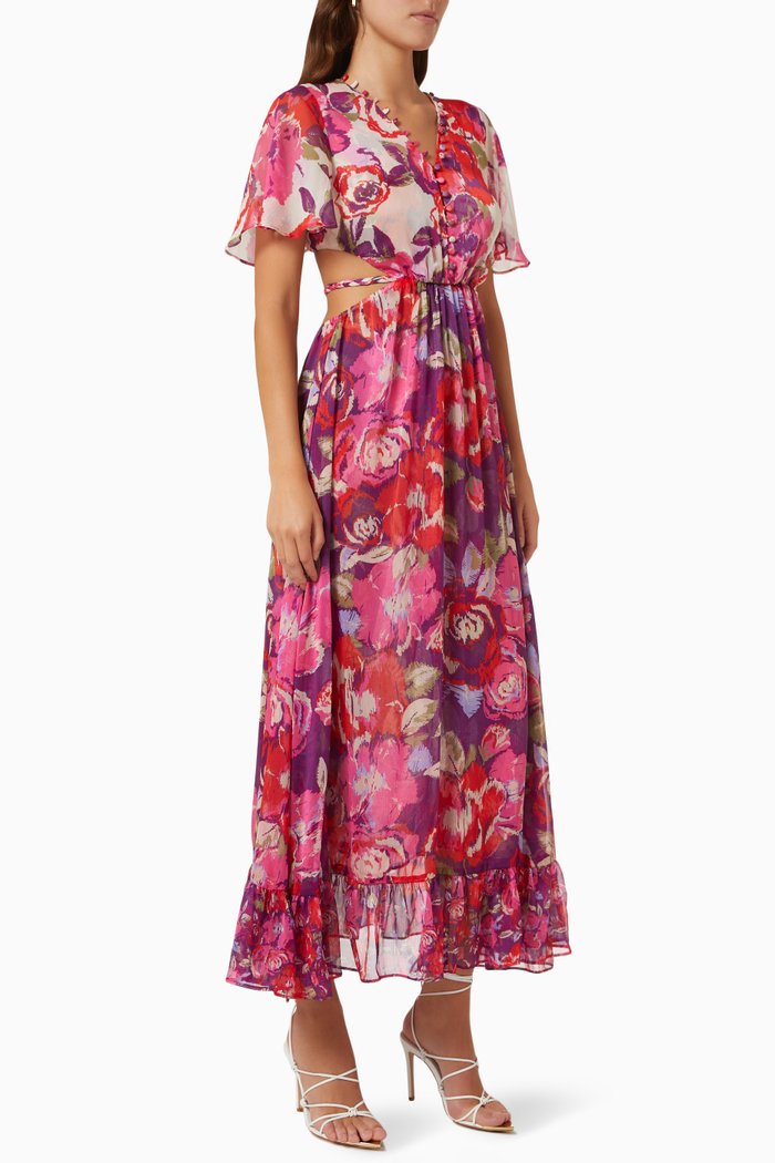 

Calista Dress in Crinkle Chiffon, Pink