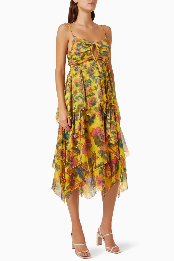 

Daphne Dress in Crinkle Chiffon, Yellow