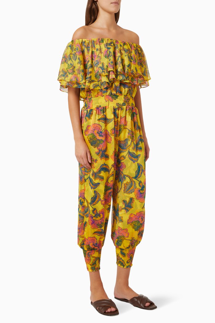 Bita Jumpsuit in Chiffon, Yellow