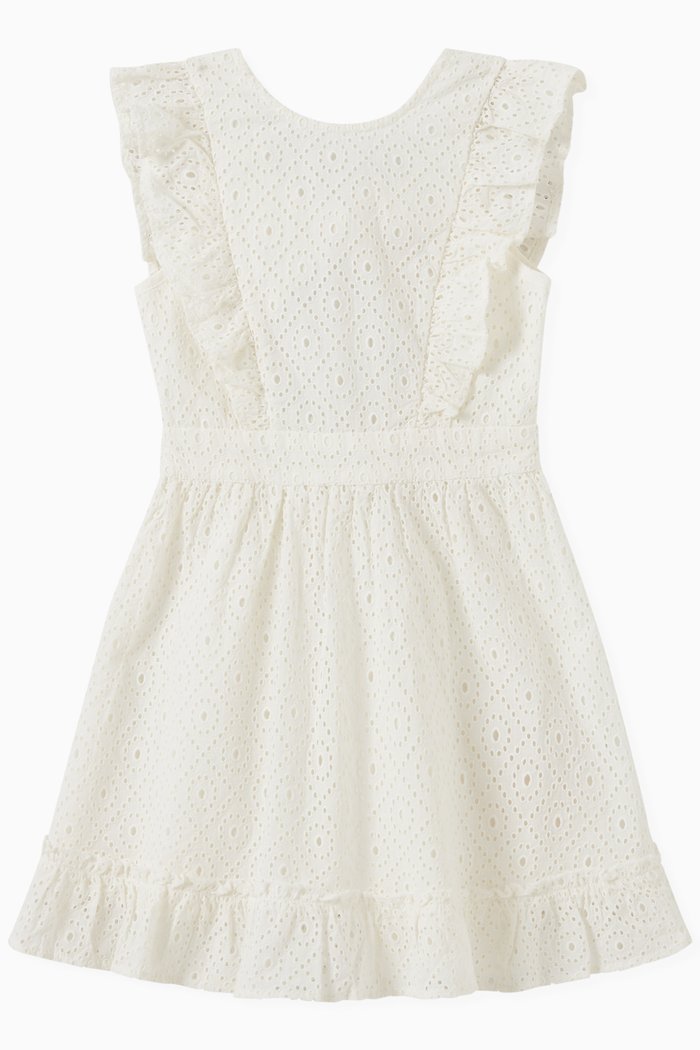 

Brodery Anglaise Ruffle Dress in Cotton, White