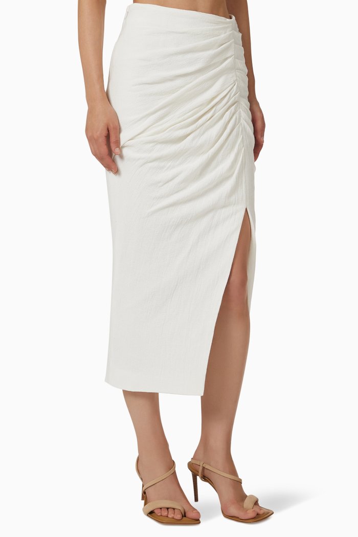 

Hayden Midi Skirt in Gauze, White