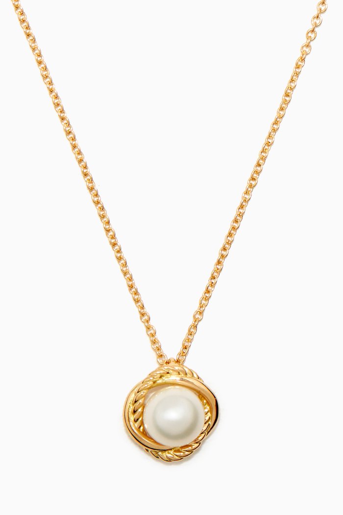 

Infinity Pearl Pendant Necklace in 18kt Yellow Gold