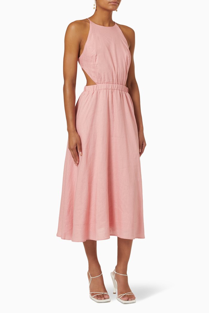 

Peyton Midi Dress in Cotton, Pink