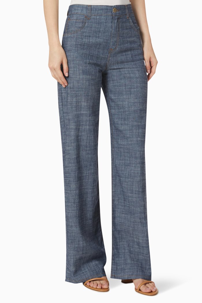 

Bergamotto Pants in Linen, Blue