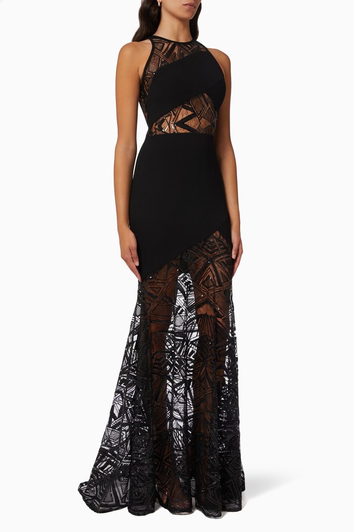 

High Neck Gown, Black