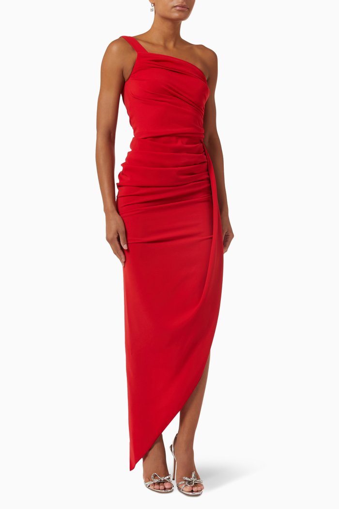 

One Shoulder Gown, Red
