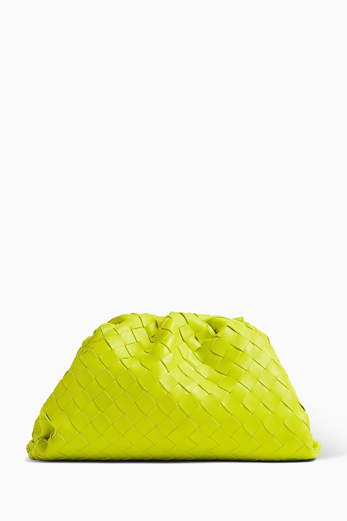 

Teen Pouch in Intrecciato Leather, Green