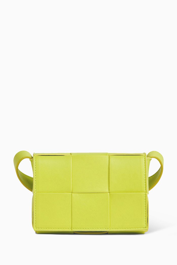 

Mini Cassette Crossbody Bag in Intreccio, Green