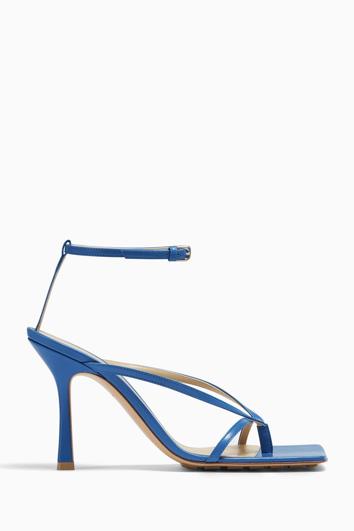 

Stiletto Sandals in Nappa Leather, Blue