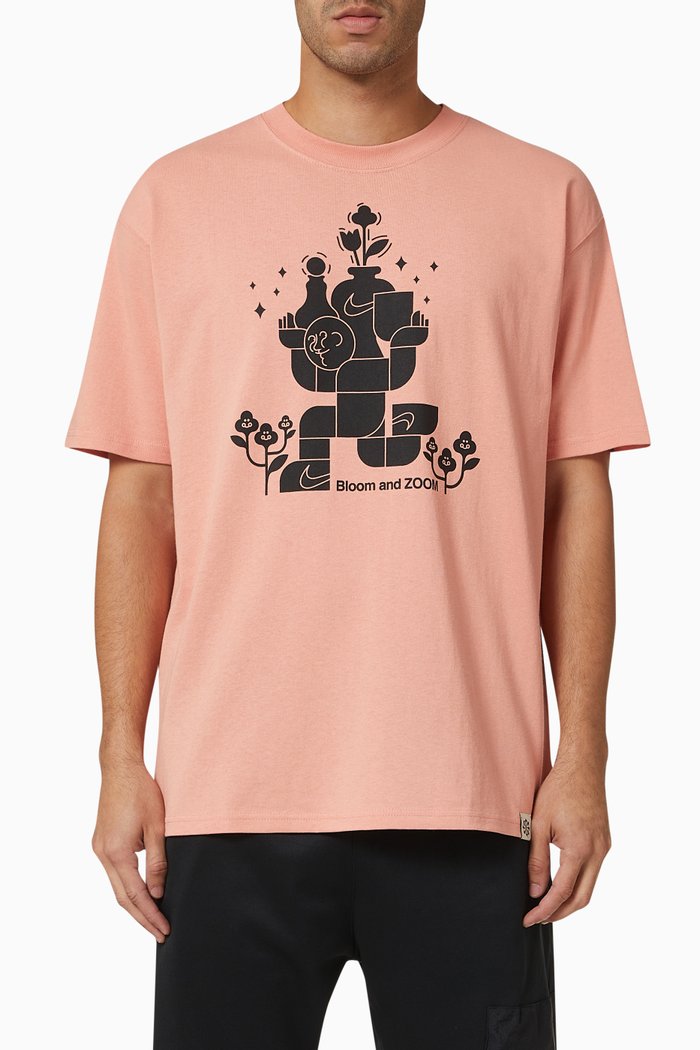 Nike Sportswear Graphic Print T-shirt in Organic Cotton, Orange