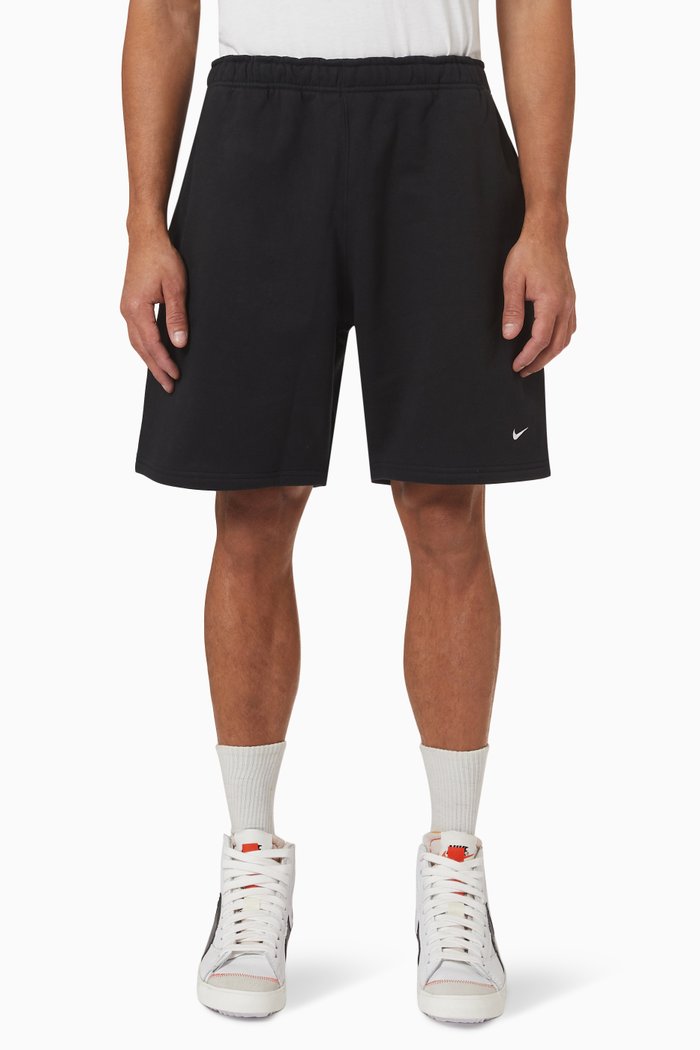 

Swoosh Shorts in Cotton Fleece, Black