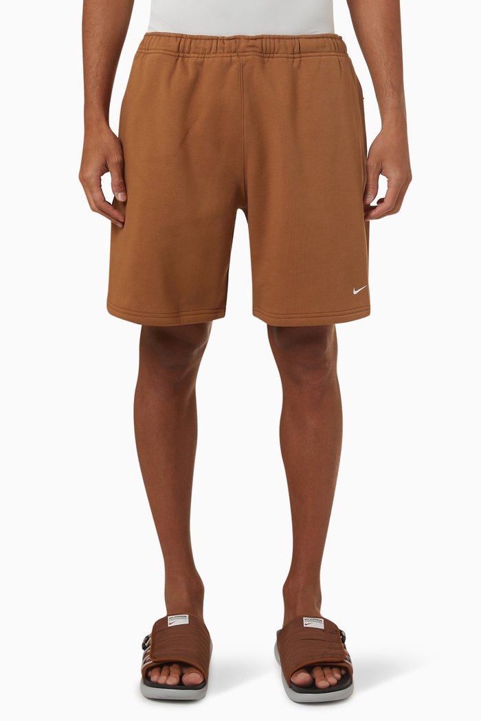 

Swoosh Shorts in Cotton Fleece, Brown
