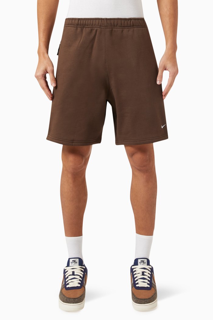 

Swoosh Shorts in Cotton Fleece, Brown