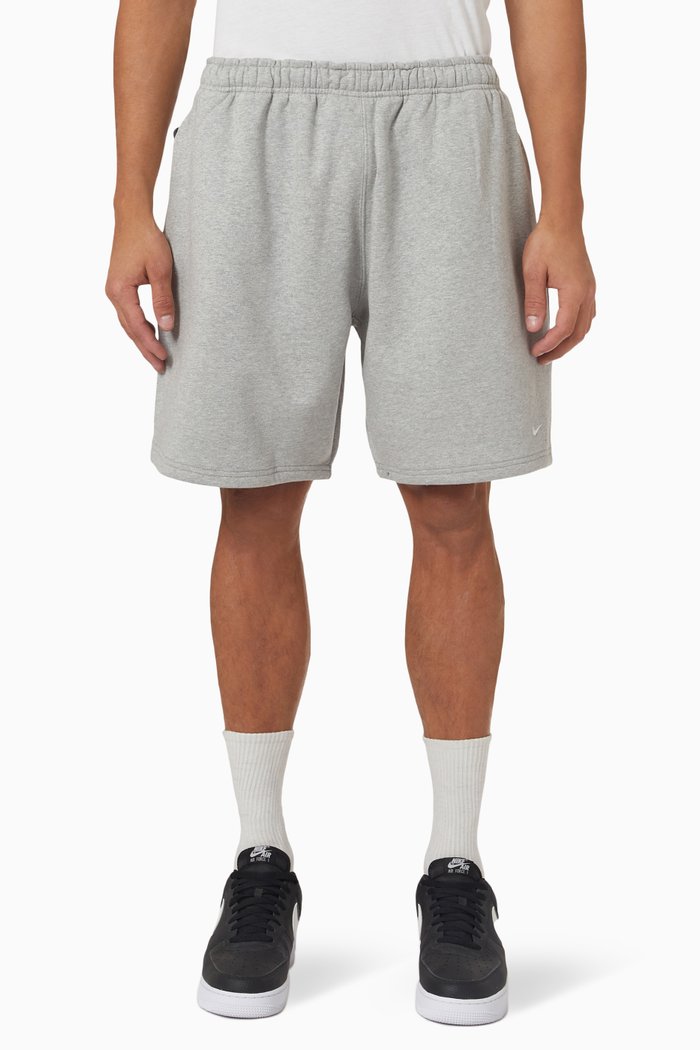 

Swoosh Shorts in Cotton Fleece, Grey