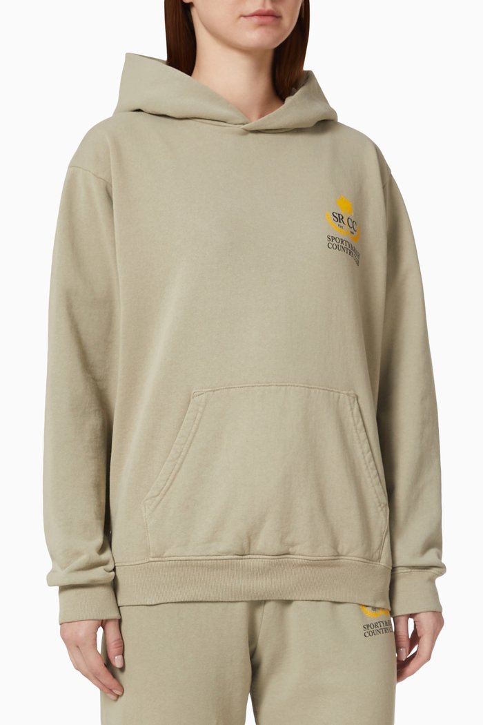 

Country Club Logo Hoodie in Cotton, Grey