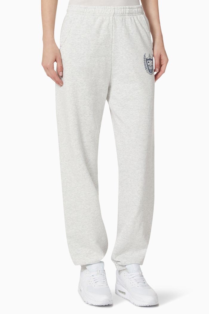 Beverly Hills Logo Sweatpants in Cotton, Grey