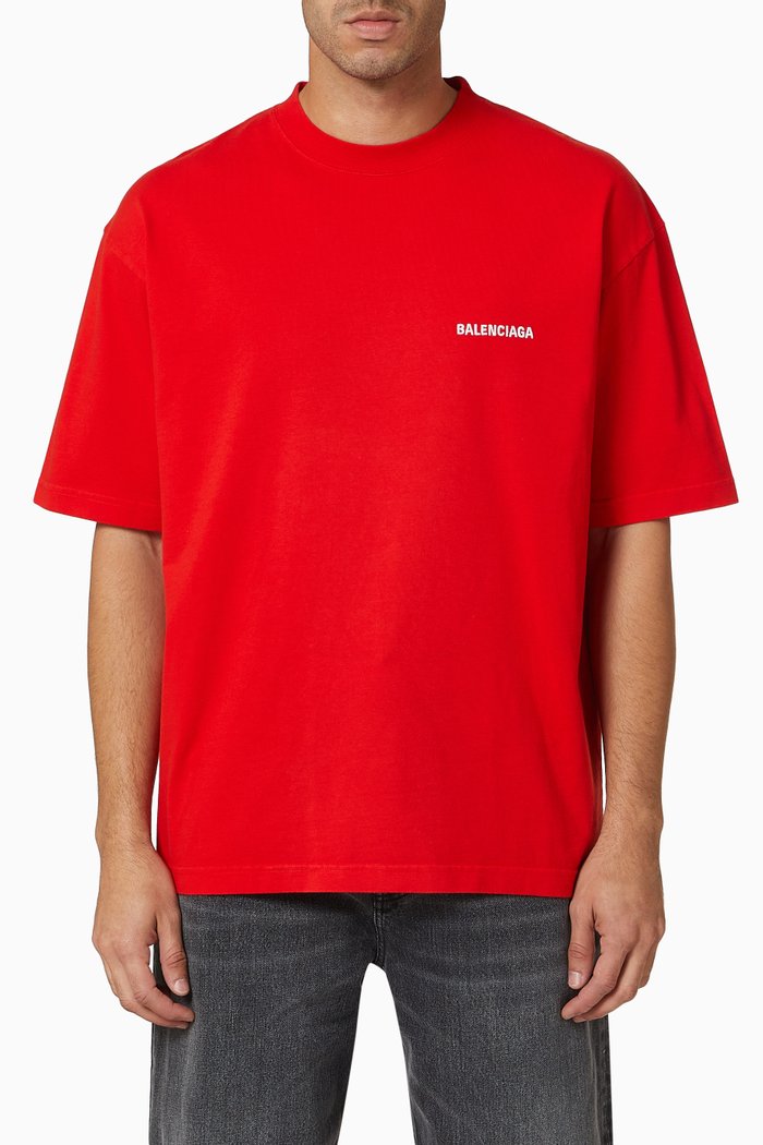 

Logo Medium Fit T-shirt in Vintage Cotton Jersey, Red