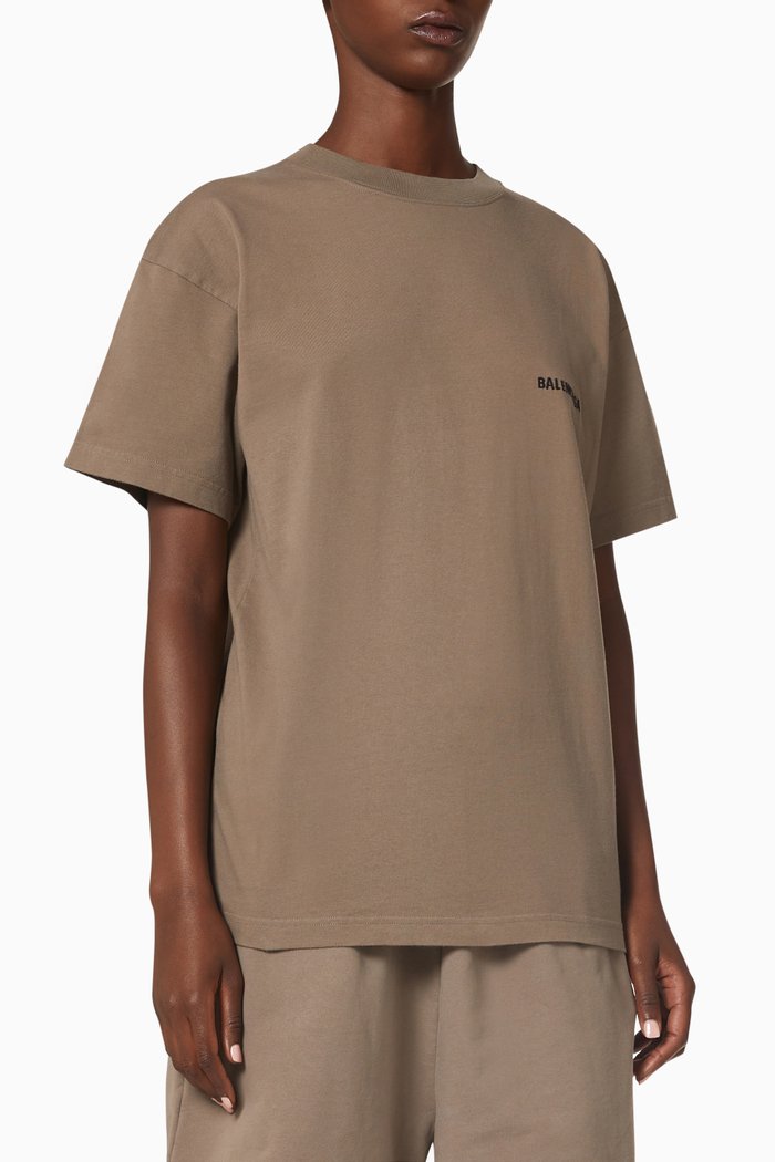 

Logo Medium Fit T-shirt in Vintage Cotton Jersey, Neutral