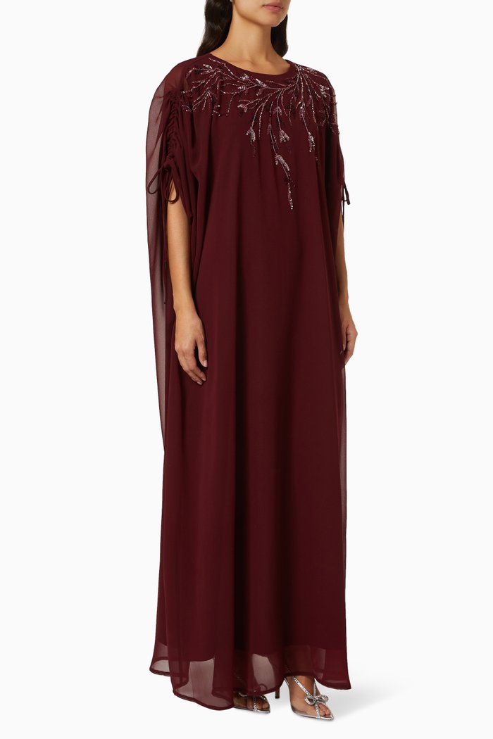 

Embellished Abaya, Burgundy