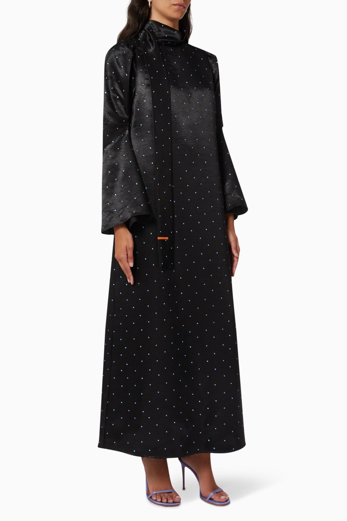 

Glam Satin Dress, Black