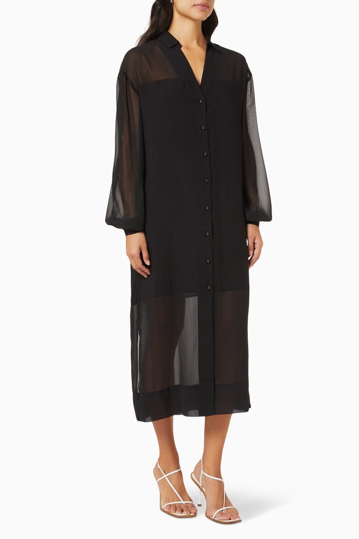 

Lila Oversized Shirt Dress, Black