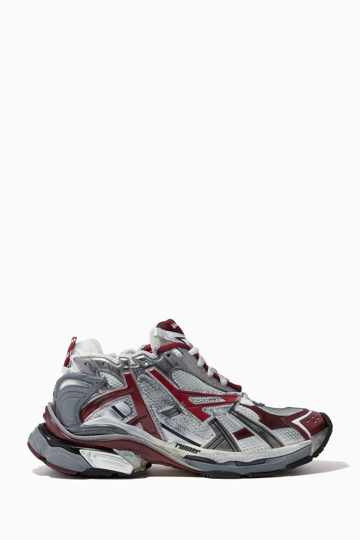 

Runner Sneakers in Mesh & Nylon, White