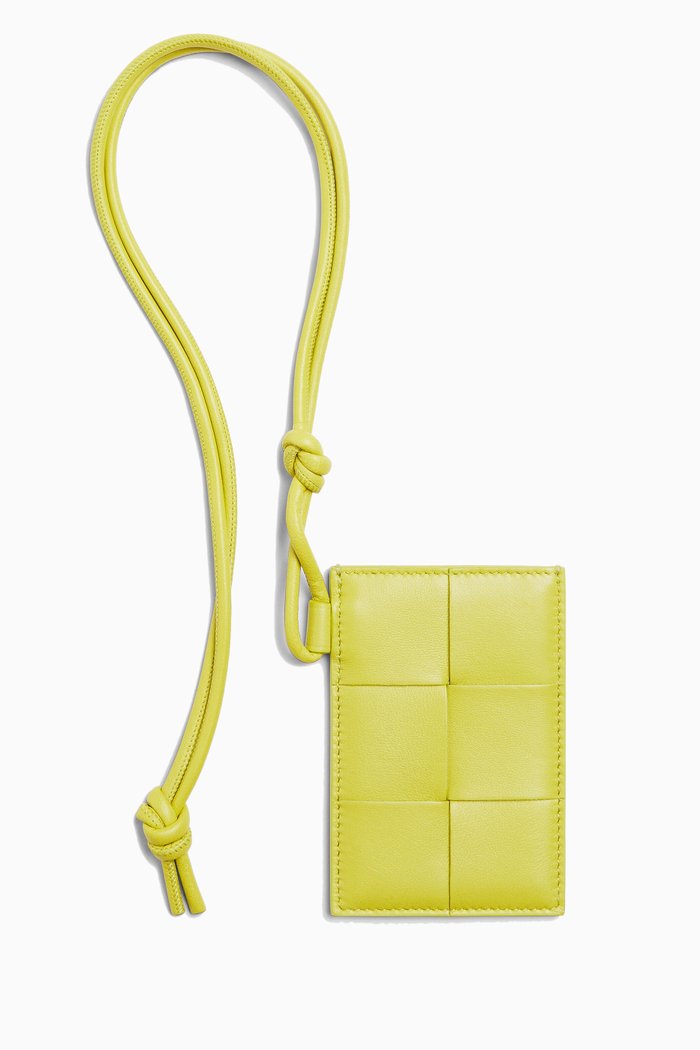 

Lanyard Card Case in Intrecciato Nappa Leather, Green