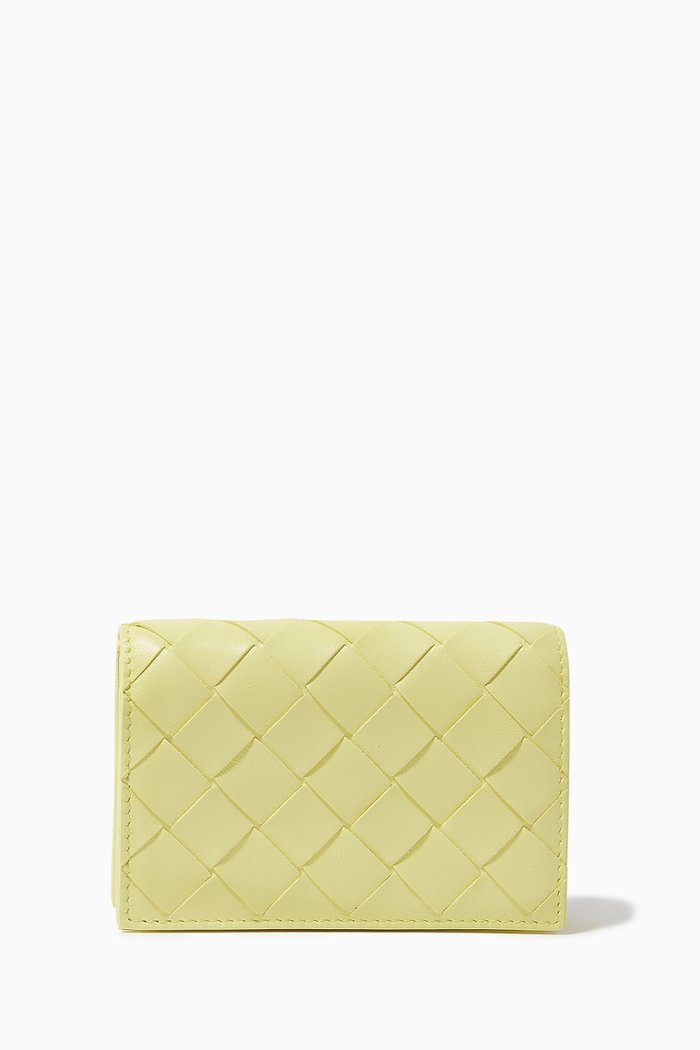 

Card Case in Intrecciato Nappa, Yellow