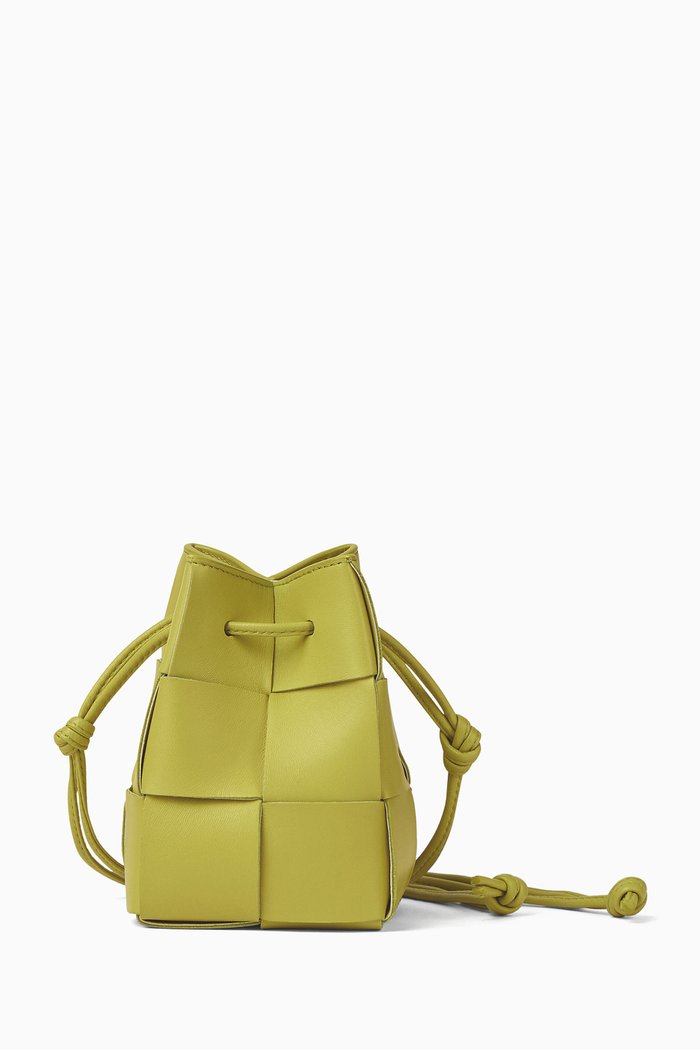

Mini Cassette Bag in Intrecciato Leather, Green