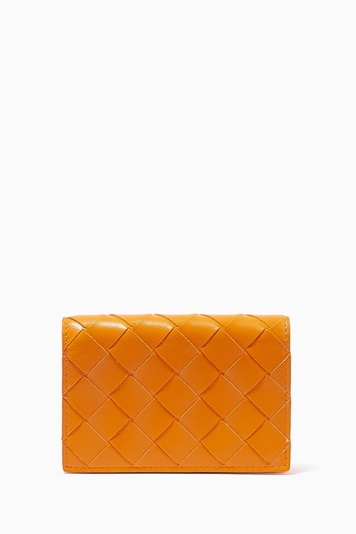 

Card Case in Intrecciato Nappa, Orange