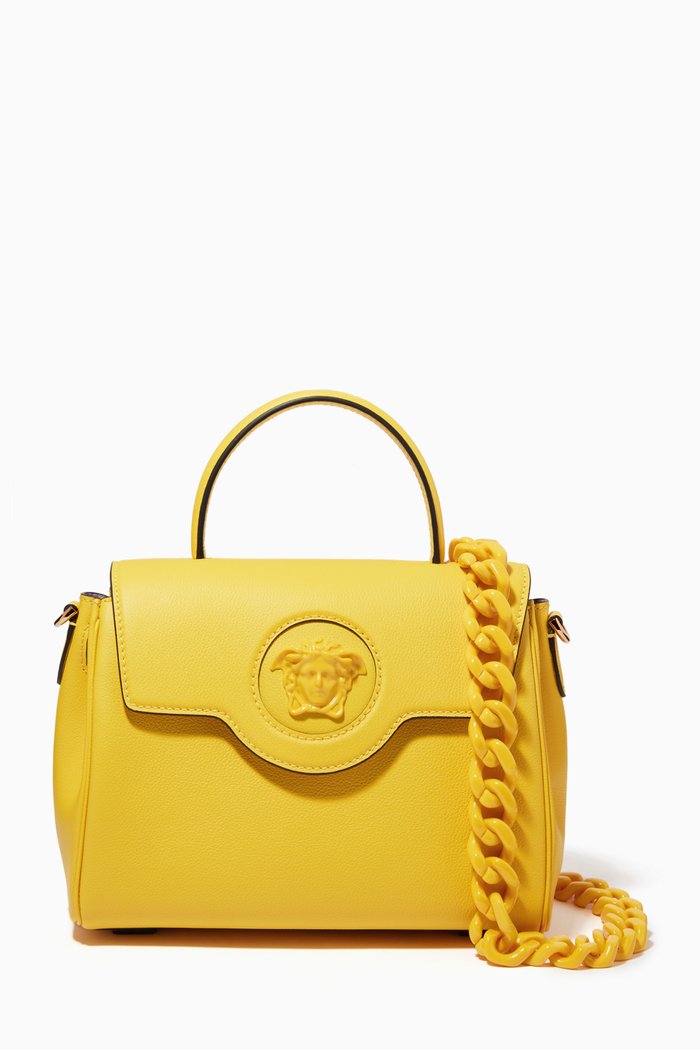 

La Medusa Medium Bag in Leather, Yellow