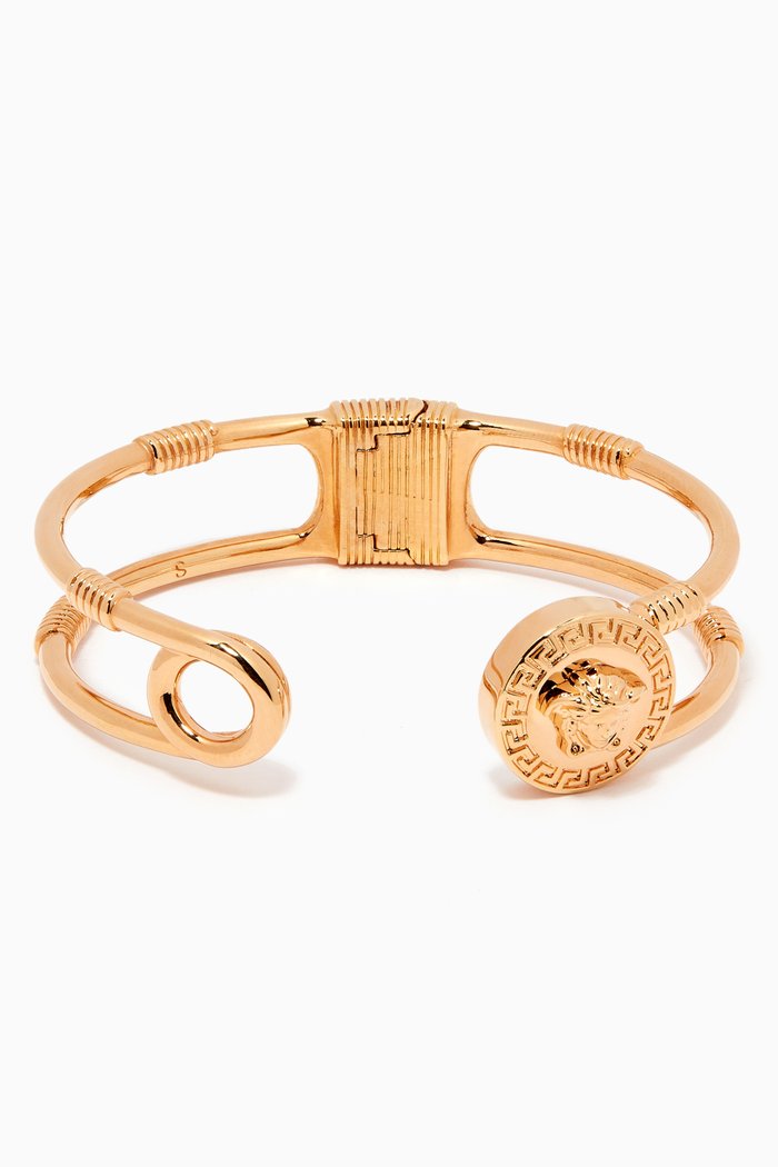 

Safety Pin Cuff Bracelet in Brass, Gold