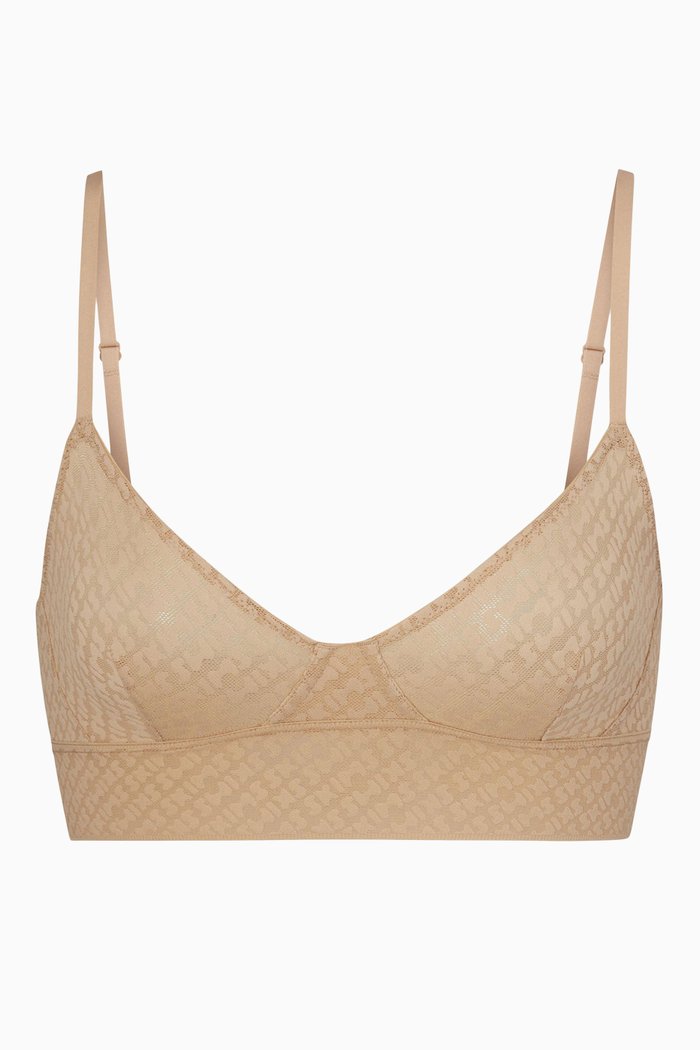 

Logo Mesh Triangle Bralette, Grey