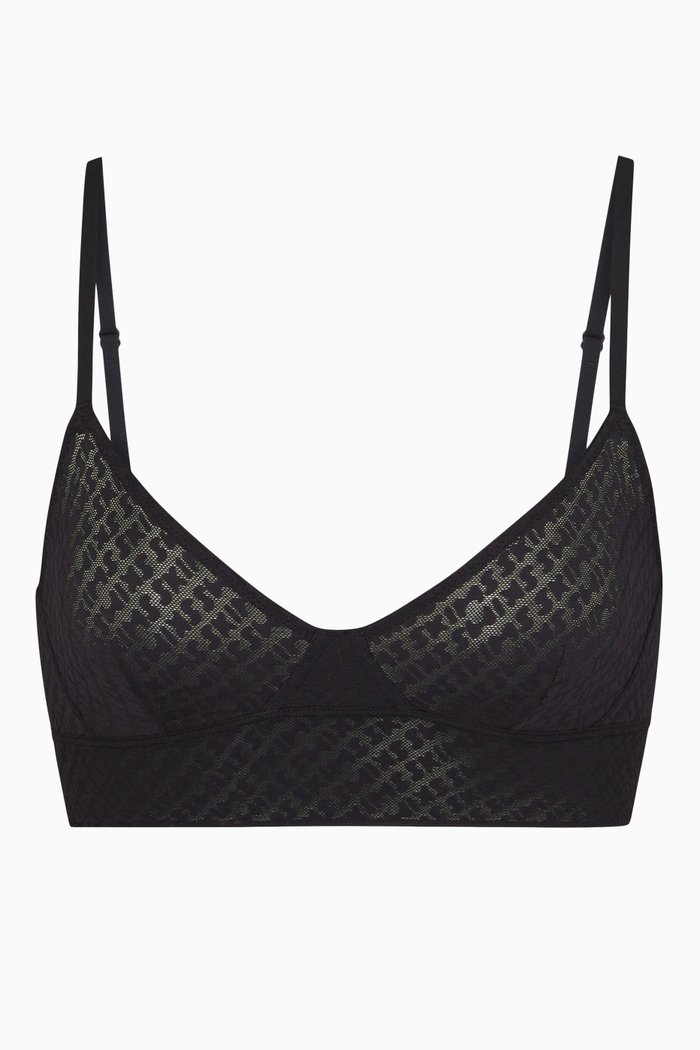 

Logo Mesh Triangle Bralette, Black