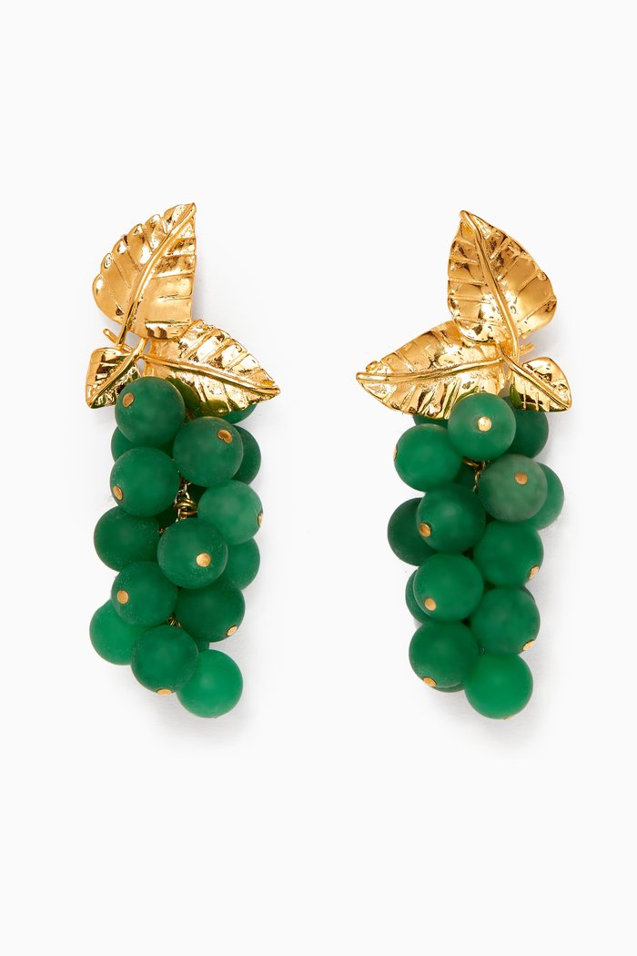 

Dafne Earrings in 24kt Gold-plated Bronze, Green