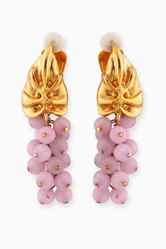 

Sofia Earrings in 24kt Gold Plated Bronze, Purple
