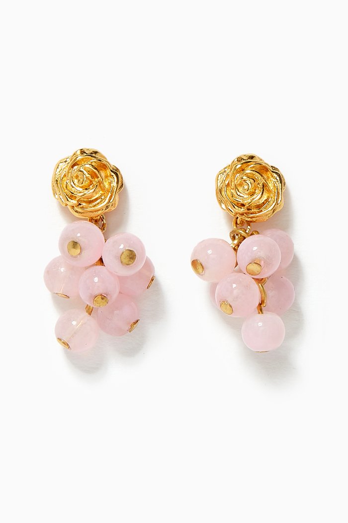 

Siena Earrings in 24kt Gold Plated Bronze, Pink