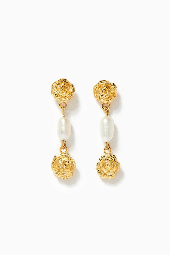 

Rosie Trio Earrings in 24kt Gold Plated Bronze, Neutral